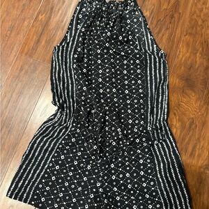 LOFT Black and White Geometric Jumpsuit